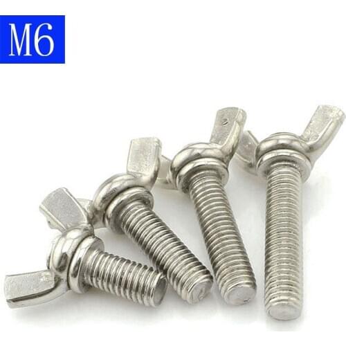 M6 - 1.0 6mm 304 Stainless steel Wing Bolts Wingbolt Nut Butterfly Screw A2 DIN 316