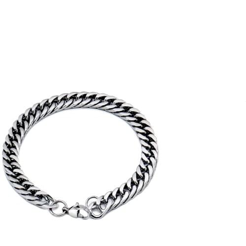 Tide Brand Ins Net Red Simple And Cold Style Couple Pure Color Chain Titanium Steel Bracelet Men And Women Fashion Jewelry