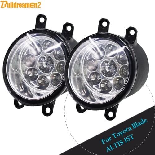 Buildreamen2 For Toyota Blade ALTIS IST 1 Pair Car Left + Right Fog Light LED Light DRL Daytime Running Light Yellow Blue White