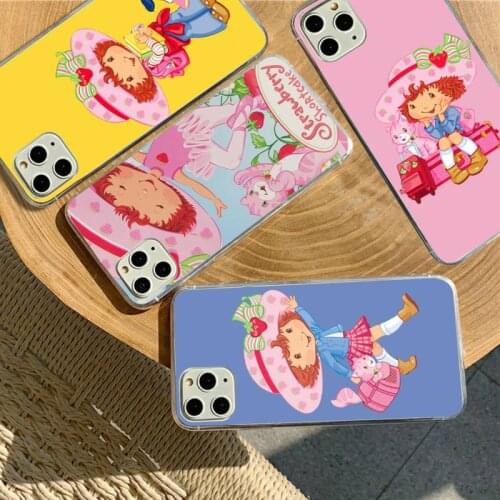 YNDFCNB Strawberry Shortcake Custard Phone Case for iPhone 11 12 pro XS MAX 8 7 6 6S Plus X 5S SE 2020 XR cover