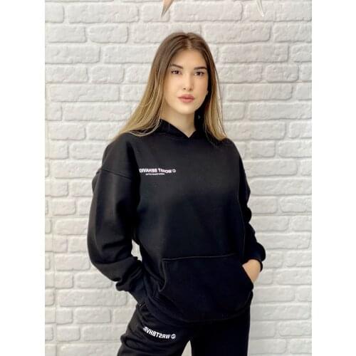 Black Hooded WRST BHVR Sweatshirt