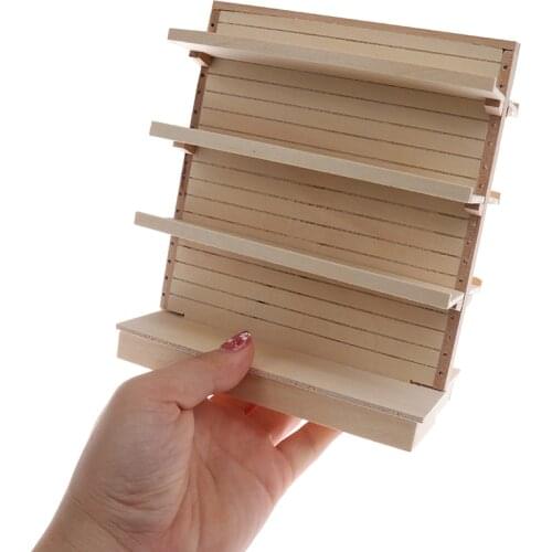 High Quality 1pc Wooden 1:12 Scale Dollhouse Miniature Supermarket Shelves for Food Drink Display Furniture Toys 14*8*16.1cm