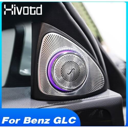 3d Rotation Tweeter Speakers Interior Modification For Mercedes-Benz GLC 250 X253 AMG Led High Range Speaker Car Accessories