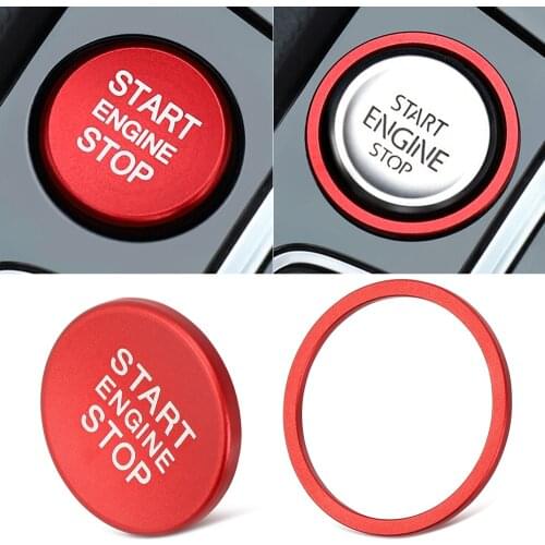 For VW Touareg Altas CC T-roc Touran Tiguan Car Engine Start Stop Button Ring keyless system switch Trim Cover upgrade sticker