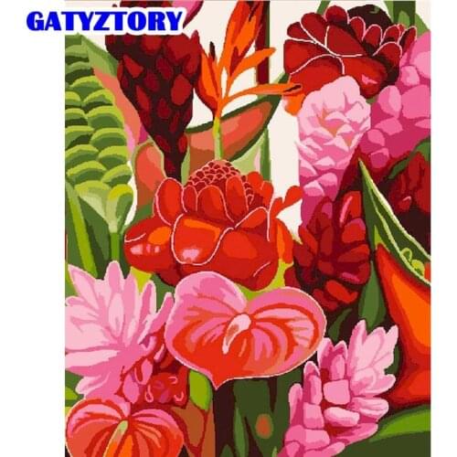 GATYZTORY 40x50cm Framed Painting By Numbers Colorful Flower Oil Picture By Number HandPainted Home Living Room Wall Artwork