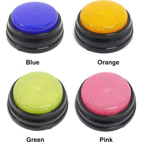 Led Function RecordableTalking Button with Learning Resources Answer Buzzers Learning Taking Gifts Interactive Toy 4colors/set