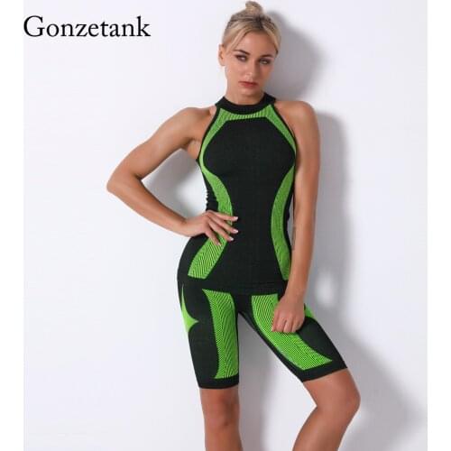 2021 Yoga Two-Piece Set Outdoor Sports Yoga Vest Shorts Set Gym Sport Clothes for Women Fitness Clothing Running Biker Shorts