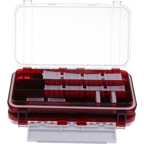2 Sided Tackle Box Fly Box Nymphs Flies Hooks Rings Case Fishing Accessories Box Plastic Fishing Tackle Boxes