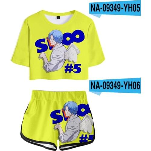 Japanese Anime SK8 The Infinity Skateboard Cosplay Costume Summer Boys Girls Harajuku Tops+Shorts Streetwear C36M201
