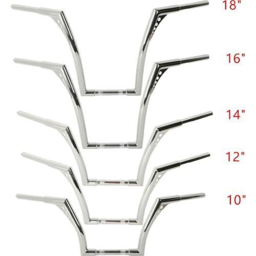 Motorcycle Chrome 10'' 12'' 14'' 16'' 18" Rise Ape Hangers Handlebar For Harley Heritage Softail FLST FXST Sportster XL 883 1200