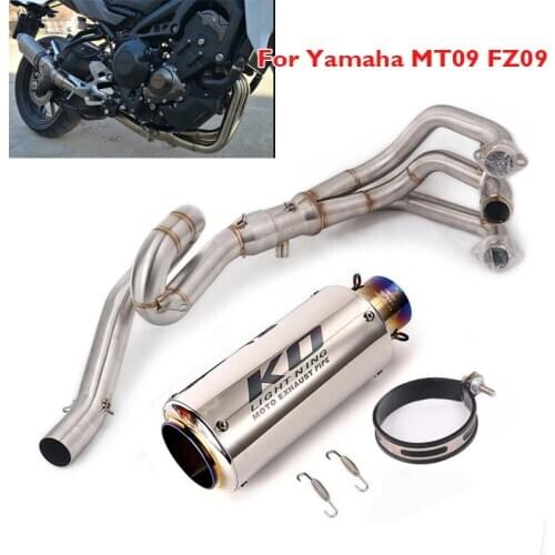 MT09 FZ09 Slip on Motorcycle Exhaust Muffler Escape Silencer Tip Header Connector Link Pipe for Yamaha MT-09 FZ-09