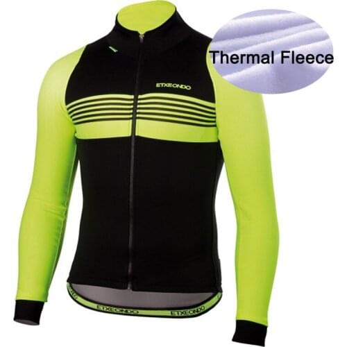Mens Thermal Fleece Long Sleeve Cycling Jersey MTB Team Bicycle Jersey Warm Winter Tops Moutain Bike Jacket Maillot Ciclismo