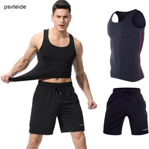 2 piece set men compression suit sets quick dry two-pieces wear tracksuit mens suit set men sport fitness Tee tops sweatsuit man