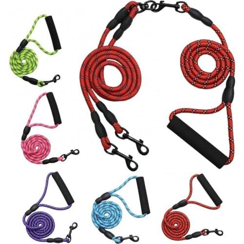 Dog Nylon Adjustable Explosion Proof Reflective Traction Reflective Explosion Proof Leash Outdoor Pet Supplies Red Long Rope
