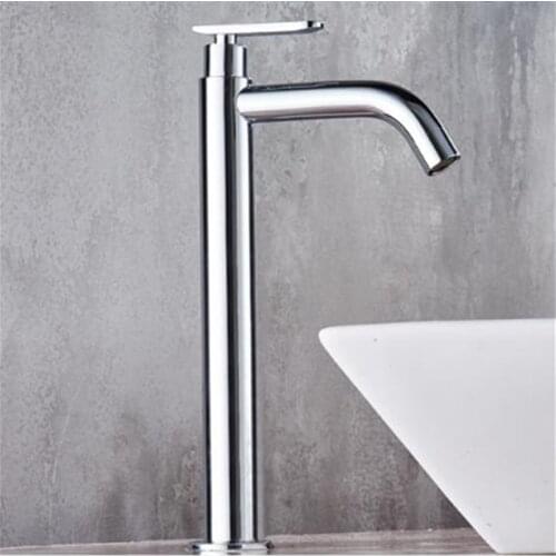 New Arrival Basin Sink Faucet Fashion High Quality Deck Mounted Single Cold Water Tap Spring Mixer Chrome Color Tall And Short