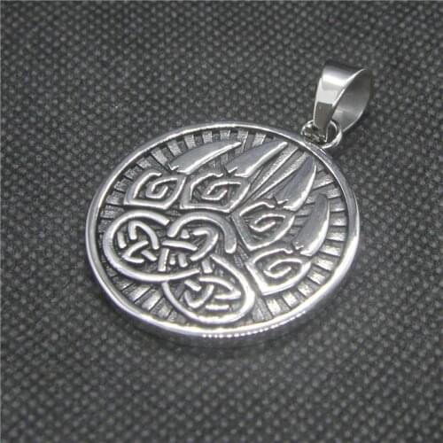 New Polishing Round Pendant 316L Stainless Steel Fashion Pattern Mens Pendant