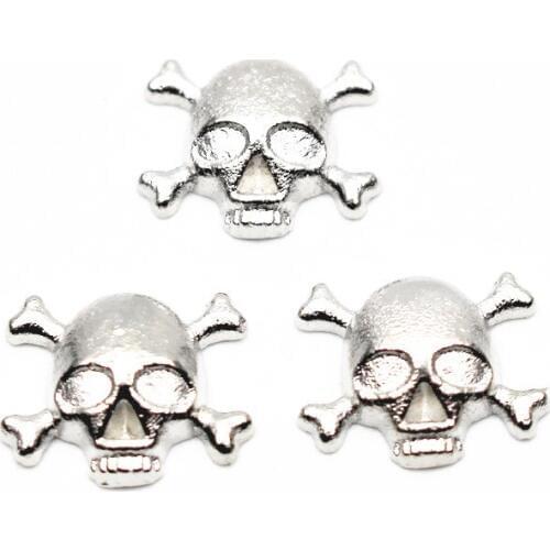 Wholesale 10pcs/lot vintage skull floating charms Alloy charms living glass memory lockets diy jewelry