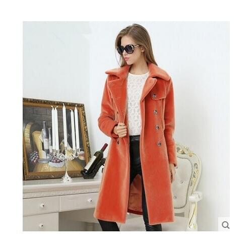 Top brand and Autumn Spring Slim Solid Color Fashiion Faux Fur coat N4 high quality