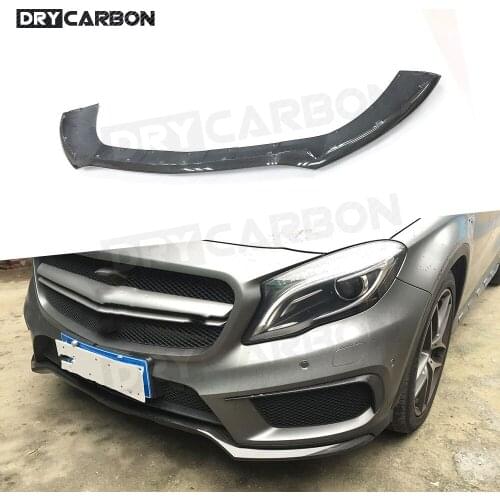Carbon Fiber Car Front Lip Bumper Spoiler Apron for Mercedes Benz GLA X156 GLA45 2015 - 2018 Car Styling FRP