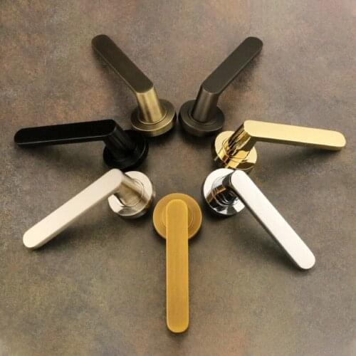 Modern Silent Zinc Alloy Door Handle Lock Bathroom Room Door Mechanical Anti-theft Lock Core Furniture Hardware Accessories