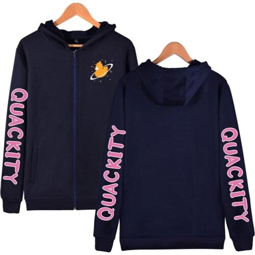 Anime Quackity Zip Top Sweatshirt Cosplay Polyester Plus Volleyball Creative Men/women Zip Hoodie Zip Hoody An Trendy Clothing