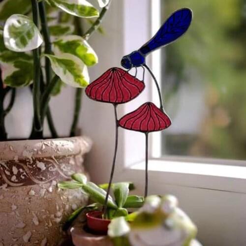 Iron Butterfly Decor Pile Garden Decoration Outdoor Plant Flower Pot Decoration Ornaments Garden Yard Backyard Decorative Stakes