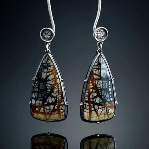 Vintage Big Druzy Resin Dangle Earrings For Women Bohemian Indian Earring Wedding Party Jewelry Gifts Accessories Brinco