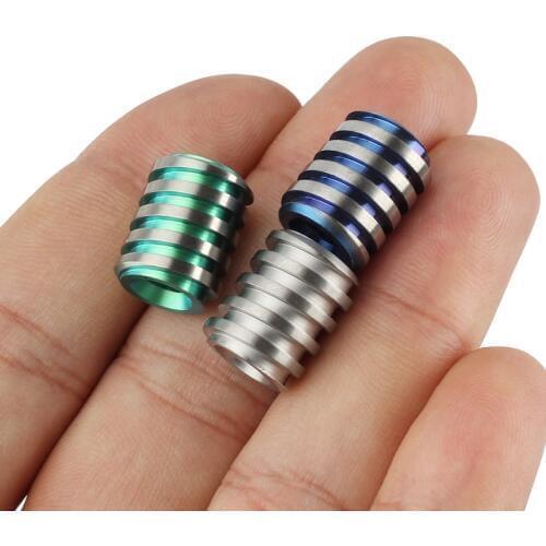 1PCS Screw Thread Titanium Alloy Knife Beads Green Paracord Bead Umbrella Camera Rope EDC DIY Pendant