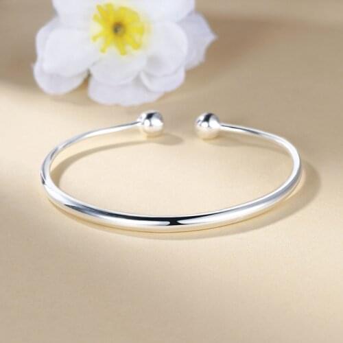 L&P Hot Sale Silver European Charm Bead Bangle & Bracelet Fashion Jewelry For Women Men 999 Sterling Silver Bangle Wholesale