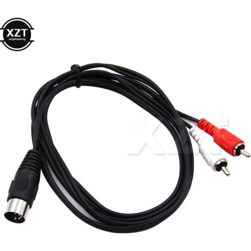 1pc 5-Pin DIN Male MIDI to 2 Dual RCA Male Plug Audio Cable For Naim Quad Stereo Systems high speed
