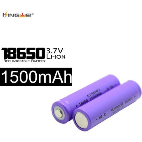 10pcs/lot Kingwei 18650 Batteries 3.7v 1500MAH Rechargeable for Laser Pen Powerbank cigarettee Toy Torch Flashlight