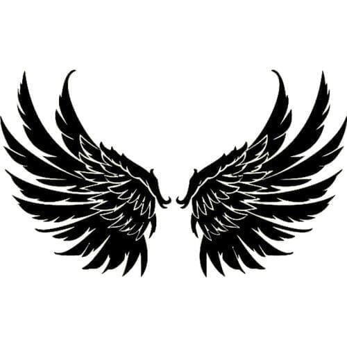 20X12.2CM Angel Wings Guardian Kids Fashion Car Sticker Vinyl Decorative Decal Accessories Black Silver S6-2601