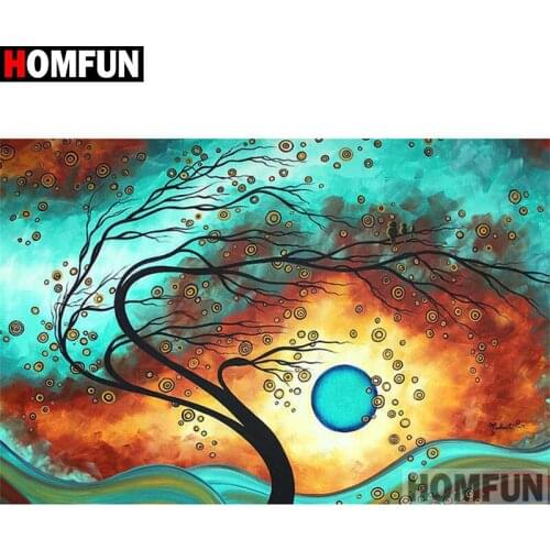 HOMFUN Full Square/Round Drill 5D DIY Diamond Painting "Tree scenery" 3D Embroidery Cross Stitch 5D Home Decor Gift A17345