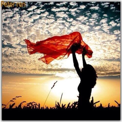 Diy Diamond painting landscape full Diamond embroidery beauty 3D square Diamond Mosaic icon Decorative painting Twilight beauty