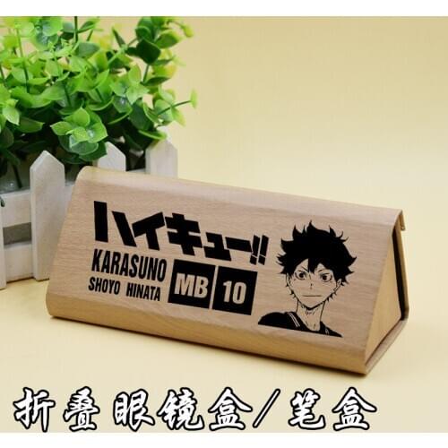 Anime Haikyuu!! Tobio Kageyama Shoyo Hinata Fold Pencil Case Protective Hard Eye Glasses Case Portable Storage Sunglasses Box