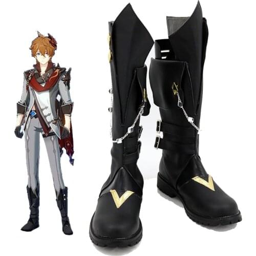 Anime Tartaglia Cosplay Shoes Boot Genshin Impact Tartag Costume Halloween Anime Carnival Role Play Prop Boots for Men