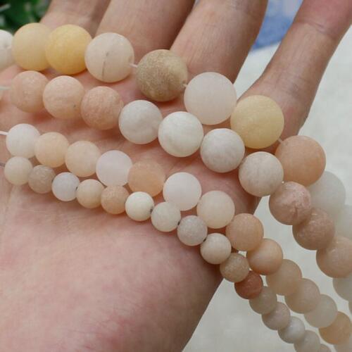4-12mm Natural Matte Frost Pink Aventurine Beads For Jewelry Making Beads Bracelets For Women 15'' Needlework DIY Beads Trinket