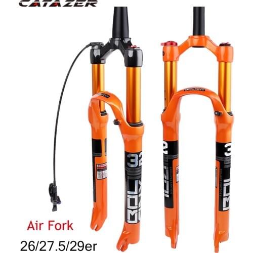 Catazer MTB Bicycle Fork Magnesium Alloy Air Suspension 26 27.5 29er Inch 32 HL RL120mm Bike Fork Lockout