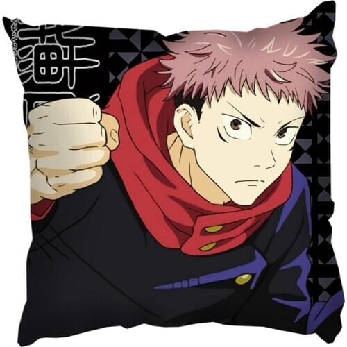 Anime Jujutsu Kaisen Figures Printed Pillow Cover Home Sofa Cushion Case Throwing Pillow Peach Skin Pillowcase 45x45cm