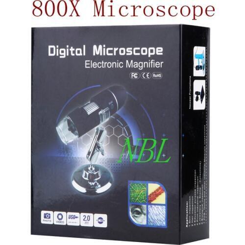 800X HD Electronic Microscope USB 0X-800X Digital Endoscope Camera Microscopes 8*LED CMOS Sensor Magnifier Stand Optical Loupes