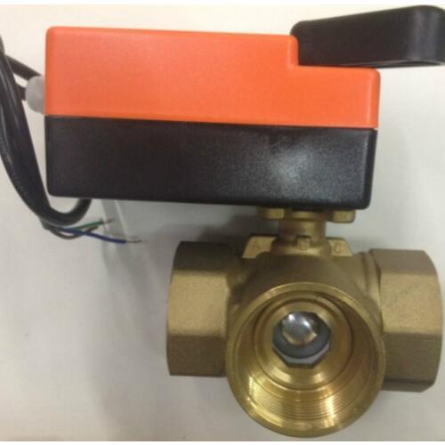 DN32 DN40 DN50 Electric three-way ball valve(With manual switch)/Electric ball type globe valve