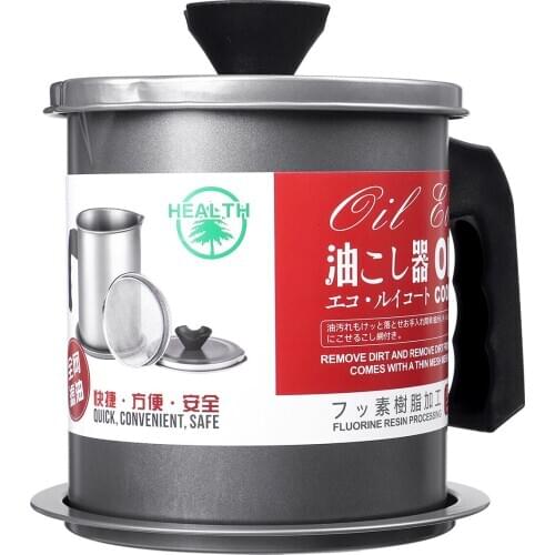 1.4L Capacity Stainless Steel Residue Filter Oil Storage Can with Strainer for Kitchen Filter Oil Tool