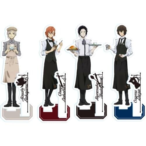 Anime Bungo Stray Dogs Waiter Series Dazai Osamu Nakajima Atsushi Acrylic Stand Figure Display Model Plate Tabletop Decor Gift