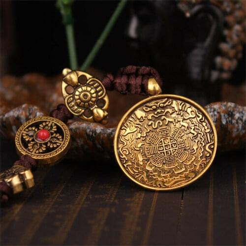 Tibet Tibetan Buddhist Sidpaho Zodiac Vajra Dorje Endless Knot Amulet Pendant