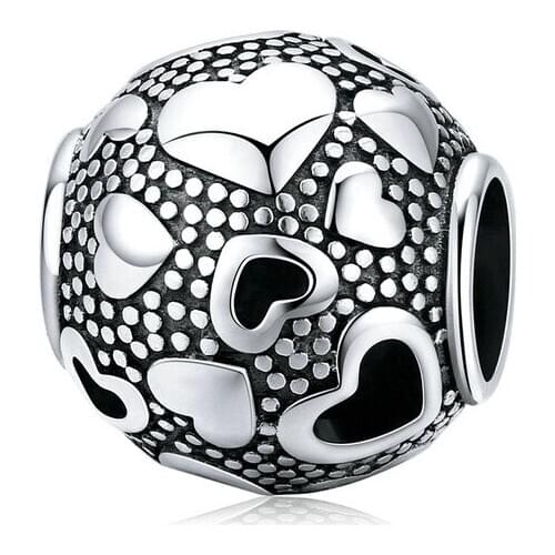 Fashion Europe and America retro s925 sterlingsilver love loose beads diy beaded bracelet jewelry accessories