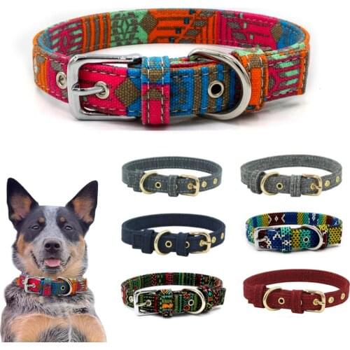 Nylon Printed Dog Collar Necklace Adjustable Puppy Small Dogs Collar Pet Collars for Chihuahua French Bulldog Pet Products