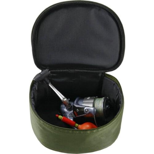 Portable Waterproof Fishing Bags Fishing Reel Case Round Protective Cover Storage Case Fishing Reel Pouch Bag Accessory X484G