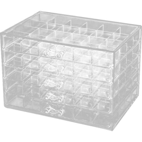 120 Grids Transparent Acrylic Nail Display Organizer Makeup Jewelry Drawer Box