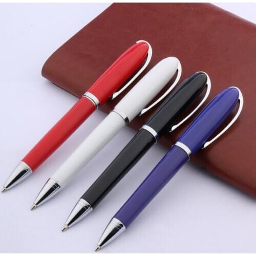 Luxury quality baoer 516 metal Silver piece red gift Ballpoint Pen ink ball point pen signature Stationery Office Supplies