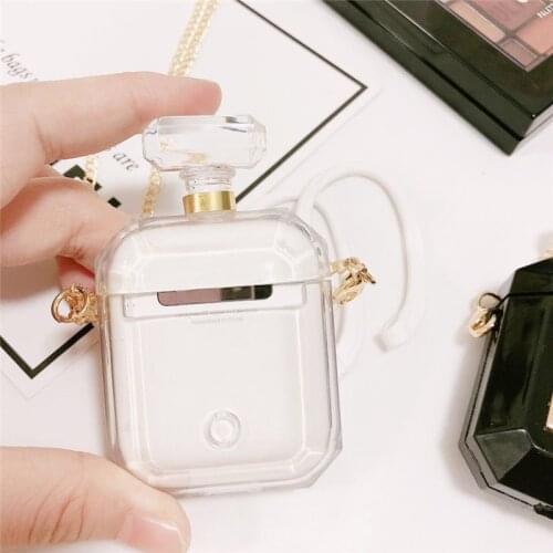 Luxury Brand Perfume Bottle Silicon Case For Apple AirPods 1/2 Soft Cover Protector Sleeve for AirPods Earphone Box 3D